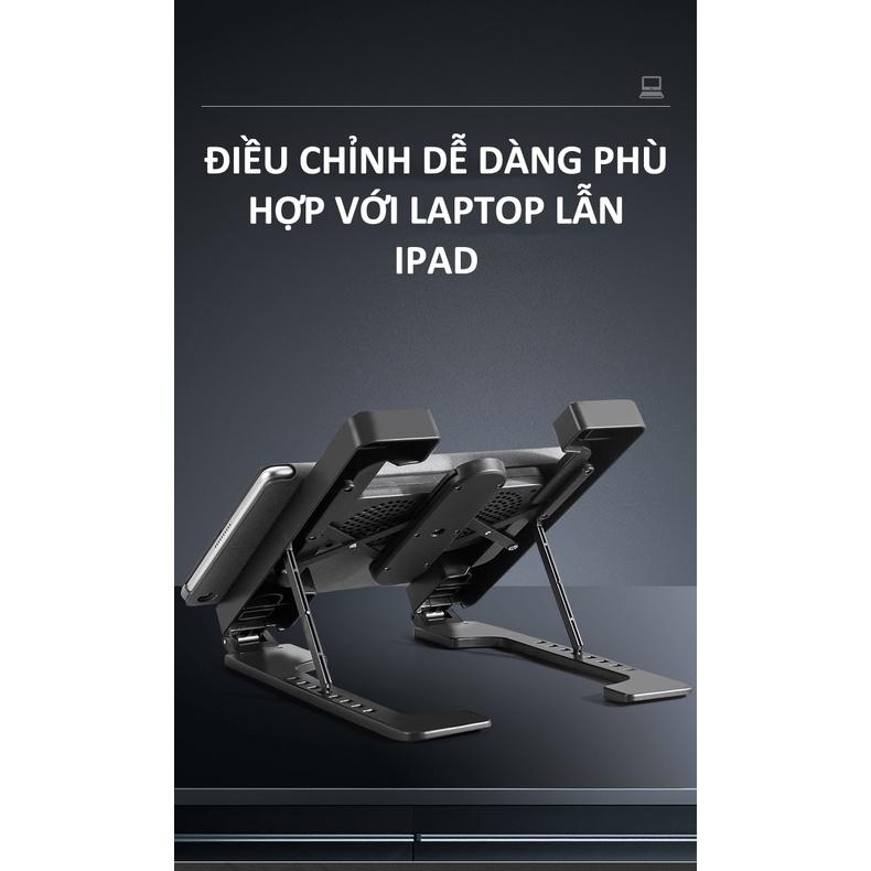 Quạt tản nhiệt laptop kết hợp giá đỡ nâng cao tiện dụng sử dụng cho Laptop, IPAD