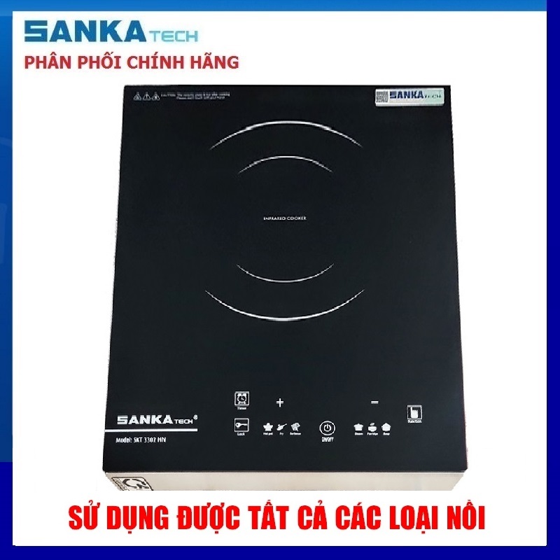 Bếp hồng ngoại SANKA tech 3302HN - Thân Inox chống gỉ - Hàng chính hãng