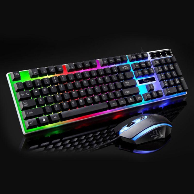Bộ Bàn Phím Và Chuột Chơi Game Có Đèn Led Cầu Vồng Cho Ps4 Xbox One