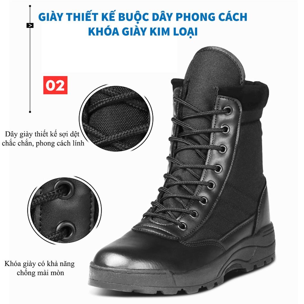 Giày Cao Cổ Nam Cao Cấp Kiểu Dáng Giày Chiến Thuật Boot Nam Chuyên Phượt, Giày Swat Lính Hàng Chính Hãng