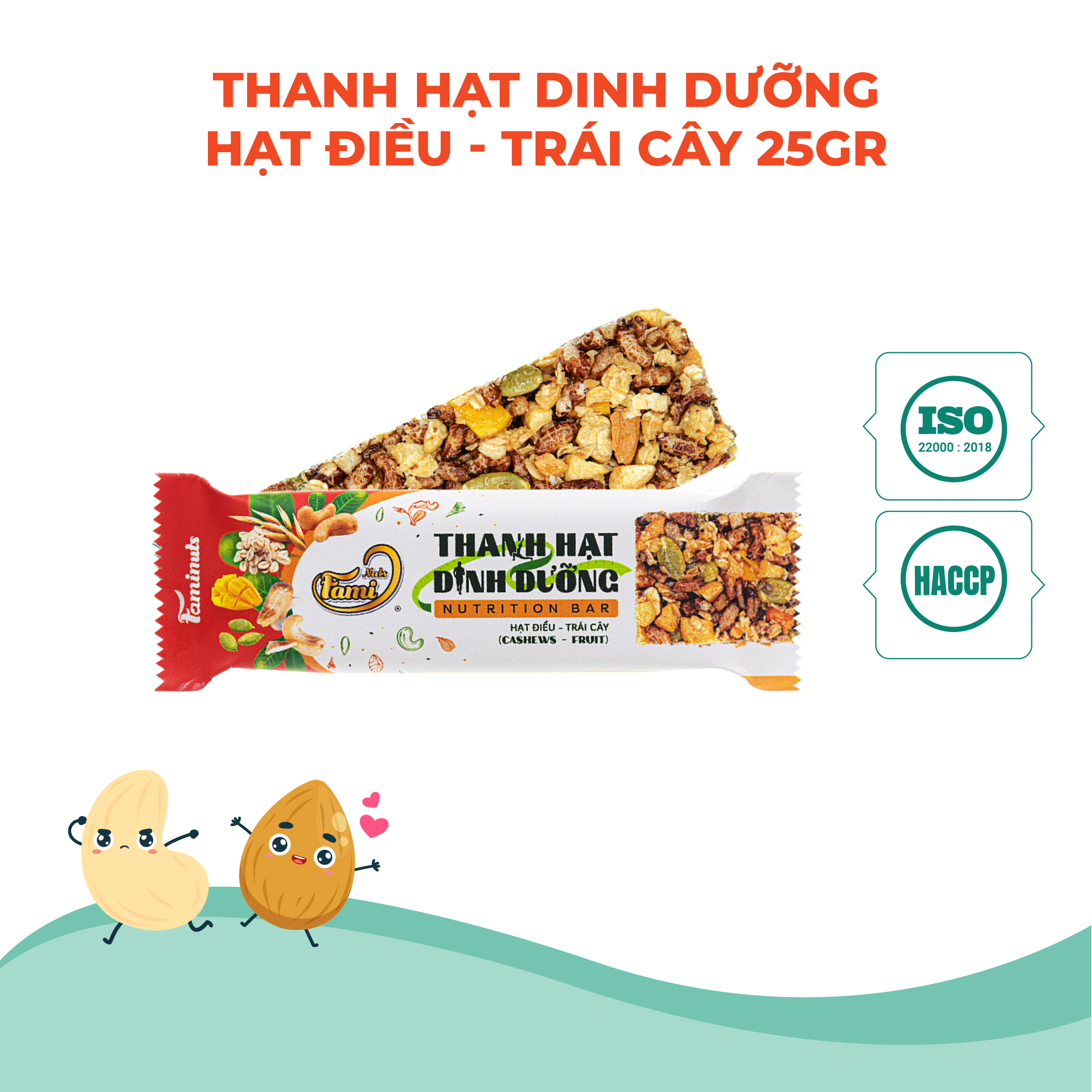 Thanh Hạt Dinh Dưỡng Vị Hạt Điều & Trái Cây Faminuts - Thanh Ngũ Cốc Ăn Kiêng Giảm Cân