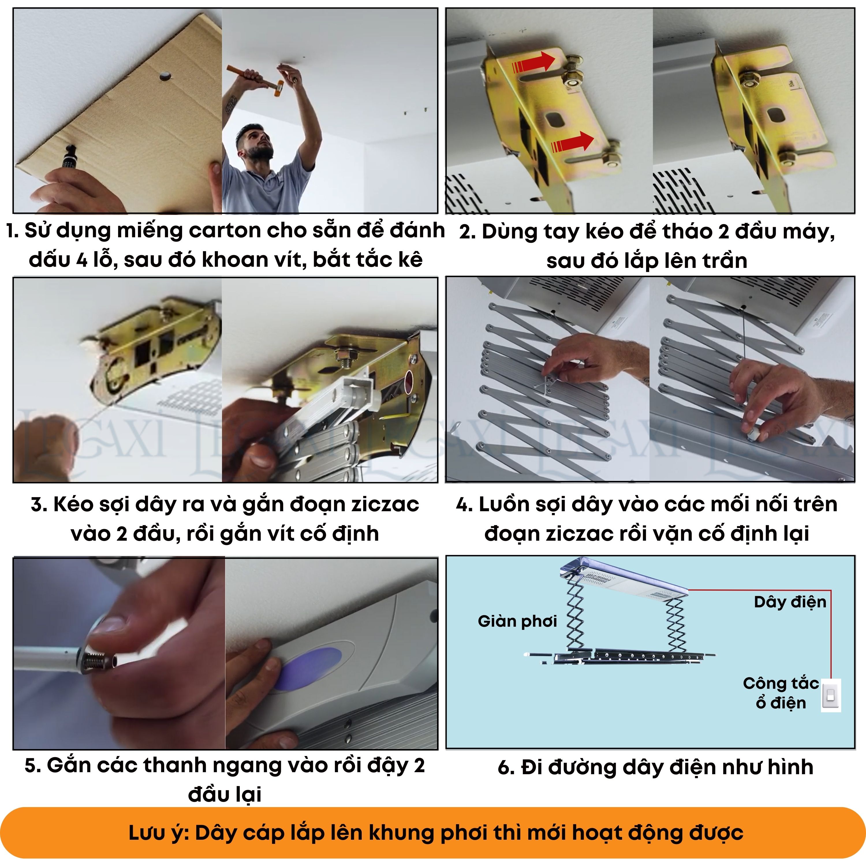 Sào Phơi Đồ Tự Động, Giá Treo Quần Áo Có Quạt Sấy Khô Đèn LED Khử Trùng Tia Cực Tím Remote Gắn Trần Legaxi