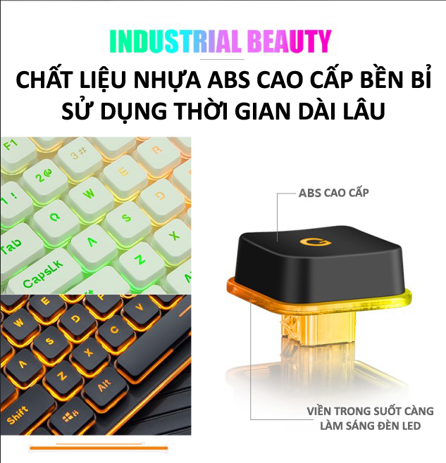 Bàn phím LANGTU L1 chuyên game mặt nhôm cao cấp full size 104 phím có đèn led viền 7 màu - Hàng Chính Hãng