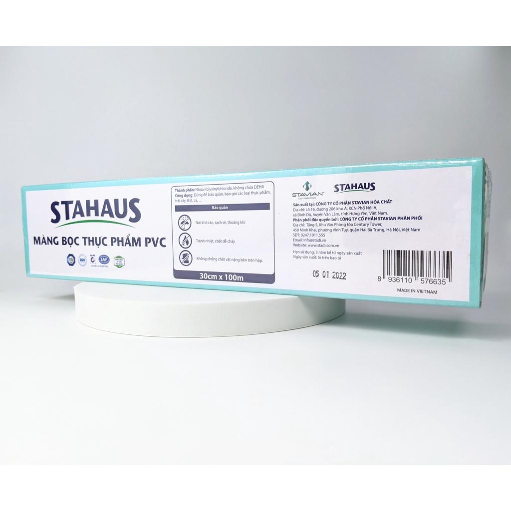 Màng bọc thực phẩm STAHAUS 30cm x 100m màng bọc co giãn tốt từ nhựa PVC an toàn