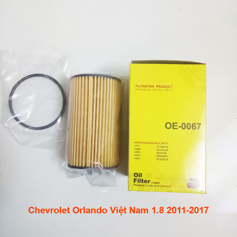 Lõi lọc nhớt OE0067-2 dùng cho Chevrolet Orlando Việt Nam 1.8 2011, 2012, 2013, 2014, 2015, 2016, 2017 55485671