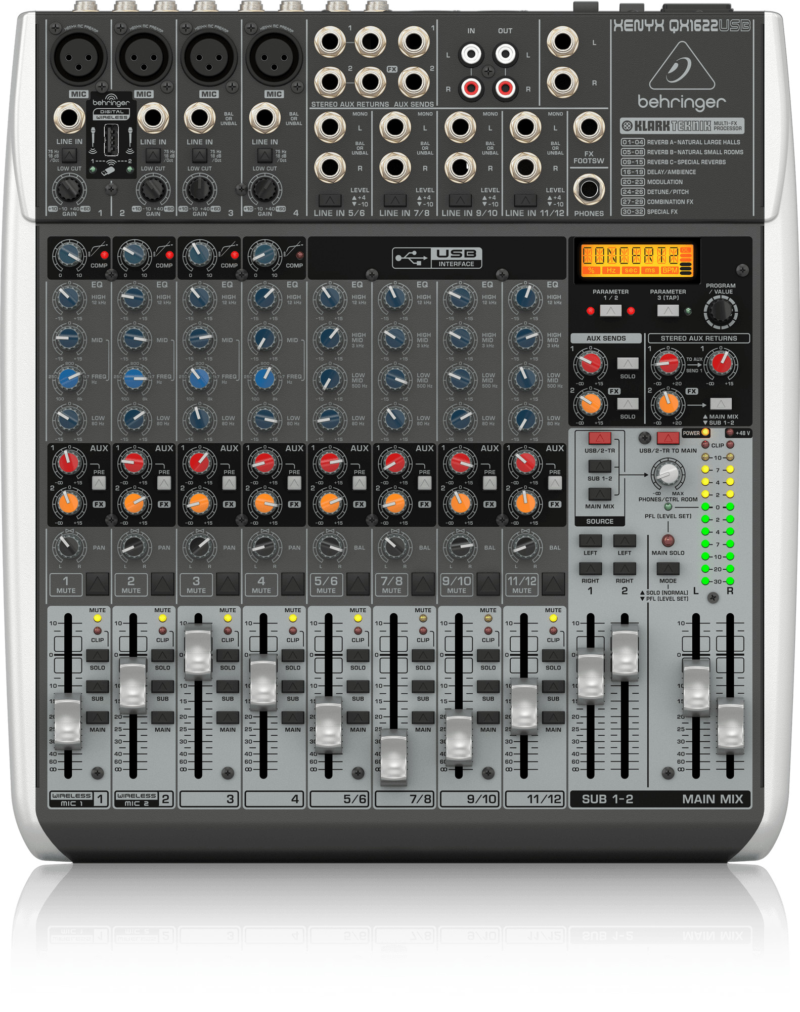 BỘ TRỘN BEHRINGER ANALOG MIXER QX1622USB-Hàng Chính Hãng