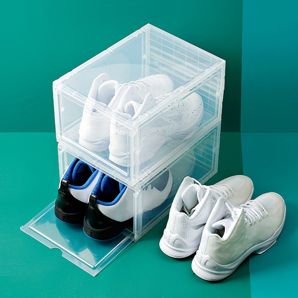 10 Hộp Đựng Giày Nhựa Cứng Trong Suốt, Nắp Mica Cao Cấp Thông Minh Tích Hợp Nam Châm. Tiện cho người chơi Sneaker nam nữ