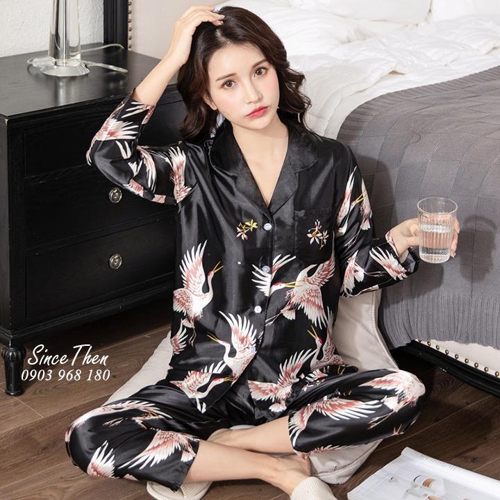 Pyjama nữ mặc nhà hồng hạc dài tay sang trọng, đồ ngủ mặc nhà nữ - Since Then