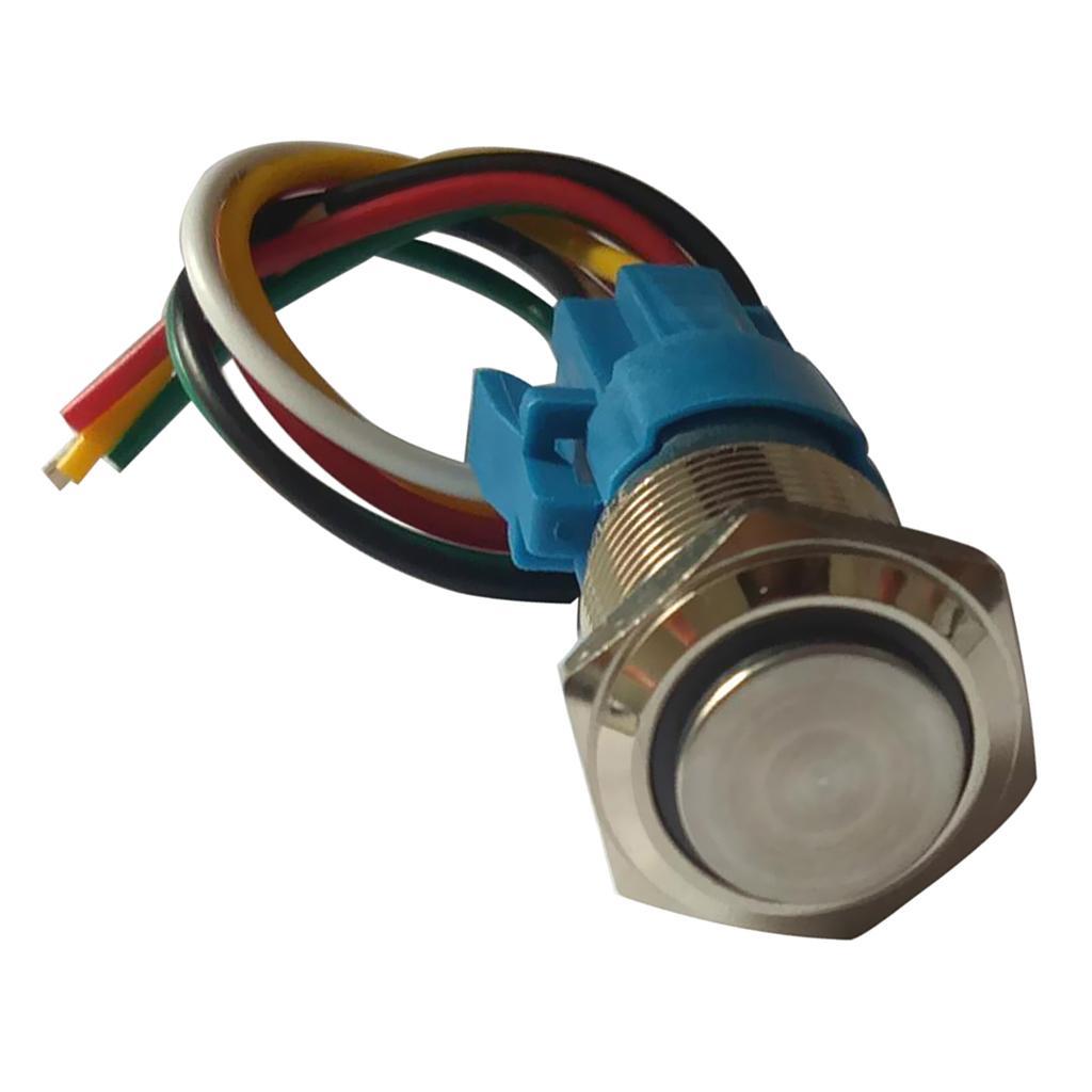 16mm 3-6V 5A Metal Car Push Button Switch With LED Self-Locking