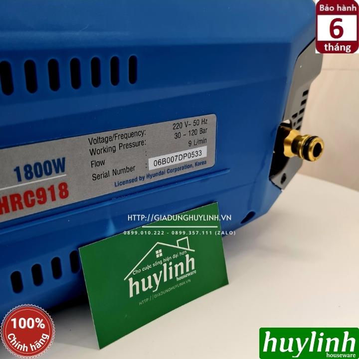 Máy xịt rửa xe chỉnh áp Hyundai HRC918 - 1800W - Tặng béc rửa máy lạnh