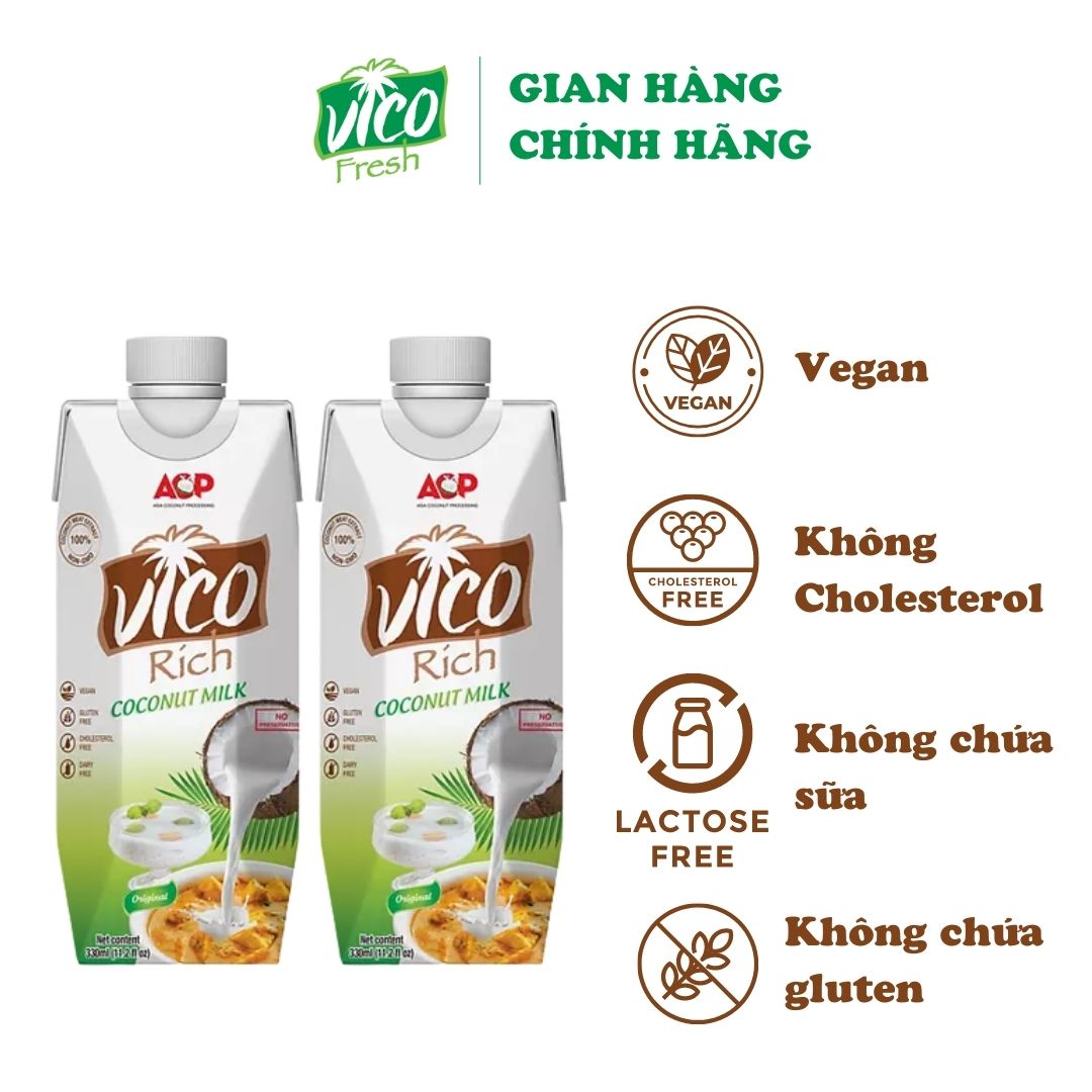 COMBO 2 HỘP NƯỚC CỐT DỪA VICO RICH 330ML