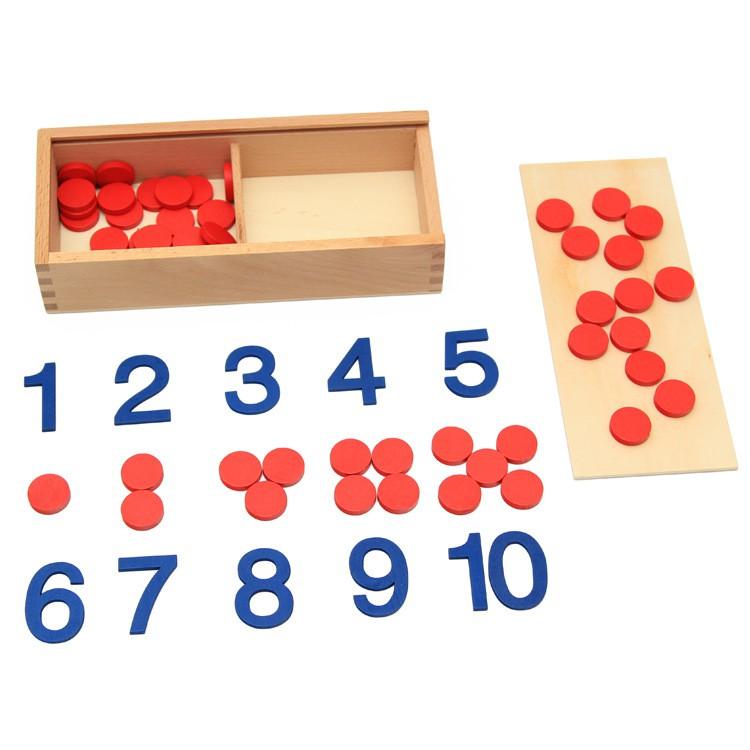 Đồ chơi giáo dục - Bộ học nhận biết số, đếm số và chẵn lẻ Montessori bằng gỗ - DOZKIDZ