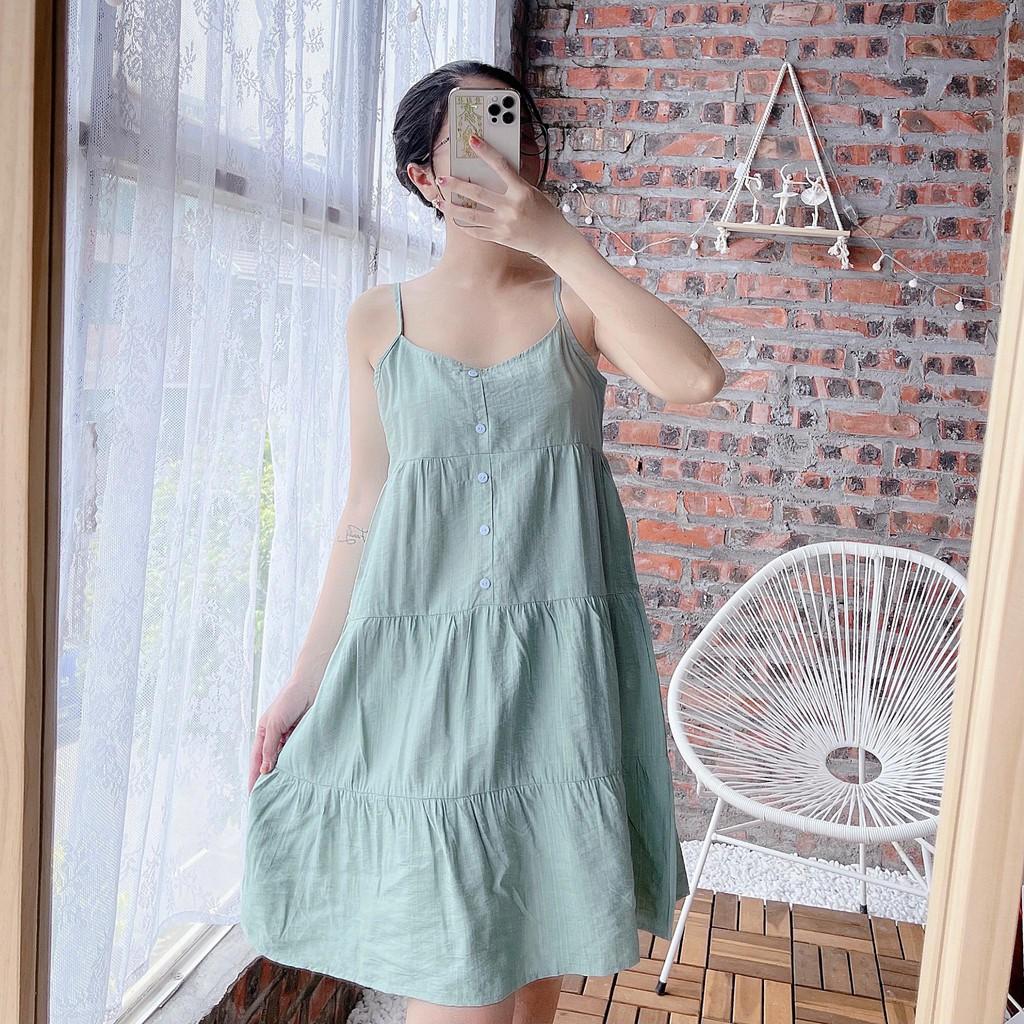 Váy đầm ngủ 2 hai dây mặc nhà sexy Madela Đũi Lụa Tơ Hàn, chất vải mềm mịn thoáng mát cho mùa hè, có nhiều màu lựa chọn - VDD02