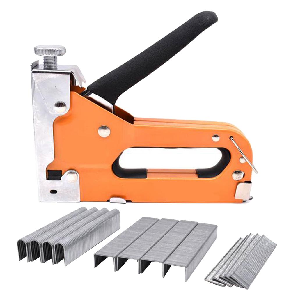 Heavy Duty 3 in 1 Hand Staple Gun Tacker Chromed with 600 Staples DIY