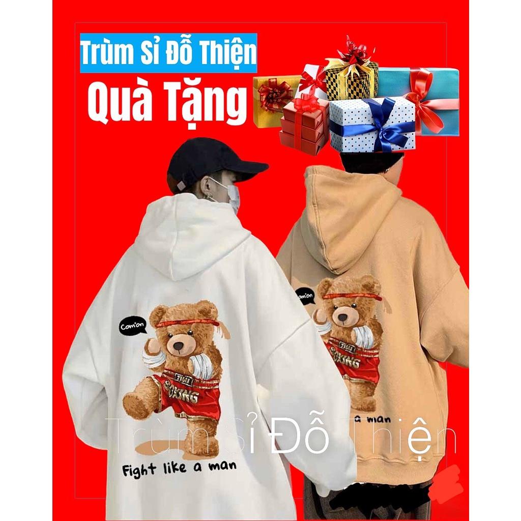 Áo hoodie đôi,áo khoác nỉ,in hình Gấu Com'on siêu đẹp form rộng dành cho nam,nữ mặc mùa thu đông và chống nắng trong Nam