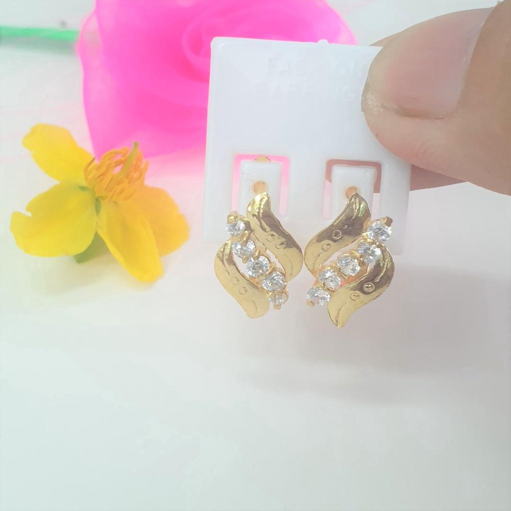 Bông Tai Kiểu Hình Thoi Xéo Xoàn Cao Cấp-Dùng lâu dài tắm rửa thoải mái không phai