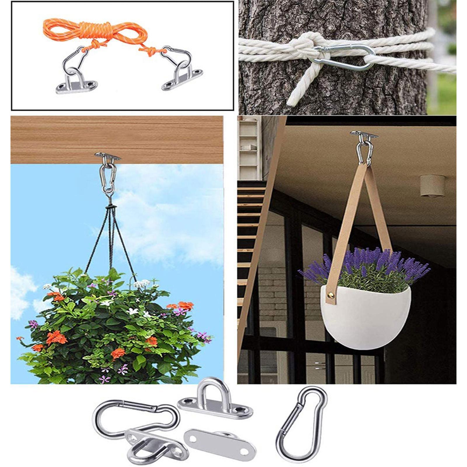 Pad Eye Plate Hanging Hardware Fitting Set Solid Swing Hook Heavy Duty Metal Staple Hooks for Camping Home Use Shade Sail Yoga Training