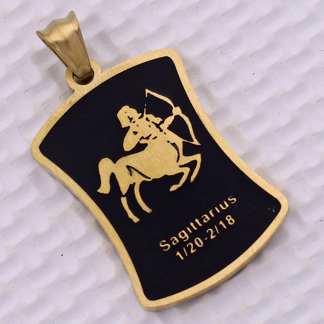 Mặt dây chuyền cung Nhân Mã - Sagittarius inox vàng kèm móc inox vàng, Cung hoàng đạo