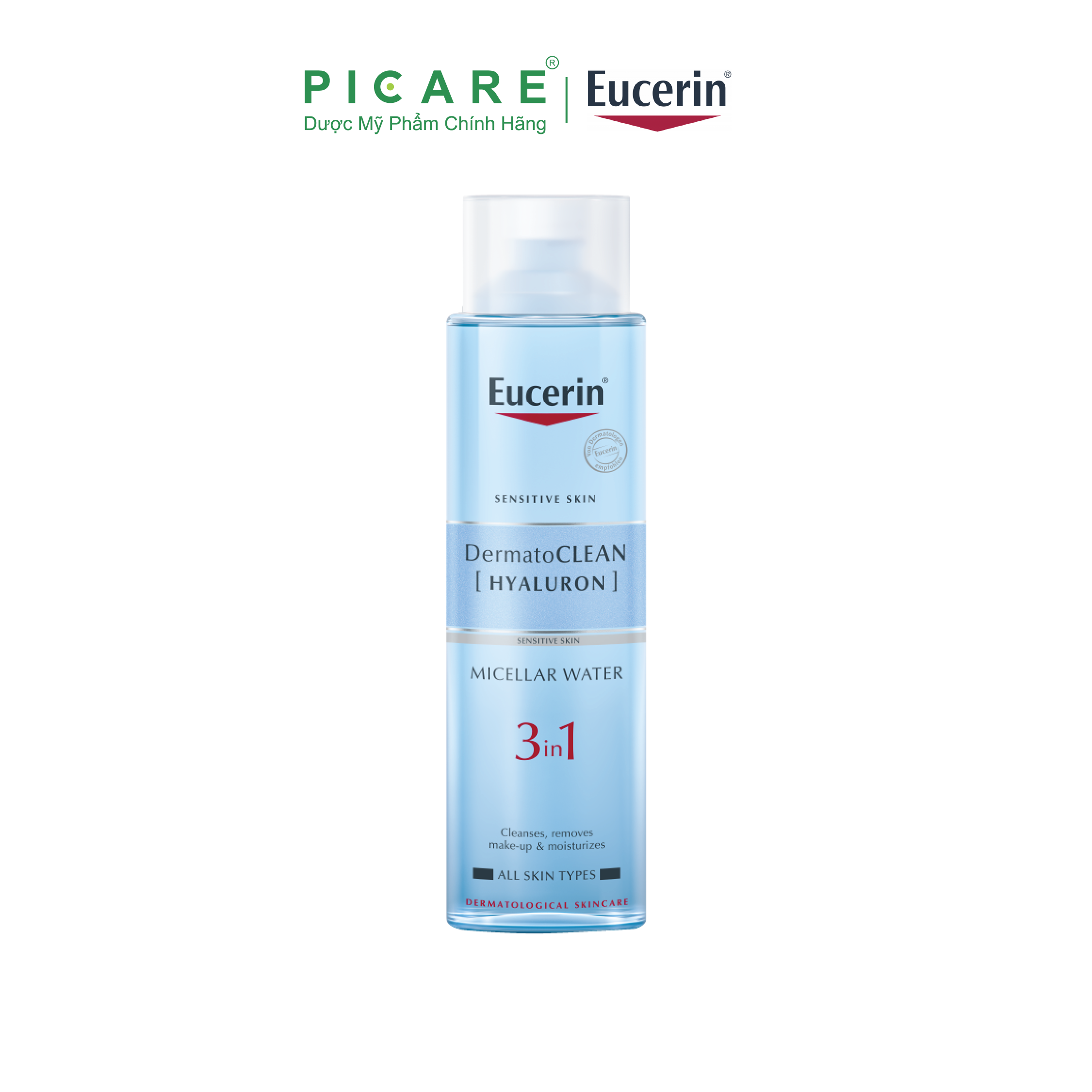 Nước Tẩy Trang Eucerin Dịu Nhẹ Cho Da Nhạy Cảm DermatoCLEAN Micellar Water 3 In 1 400ml