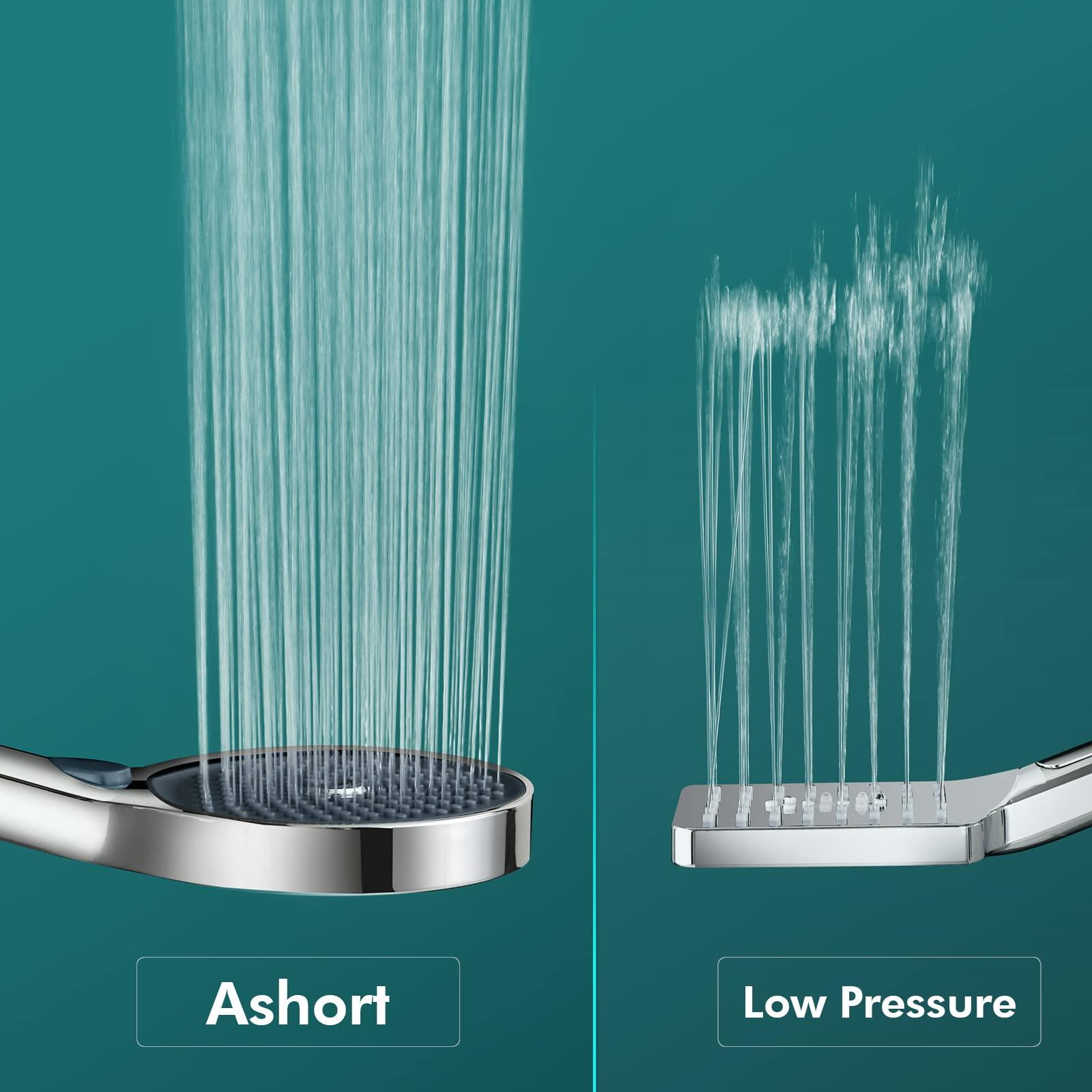 Đầu vòi hoa sen, vòi hoa sen 3 loại máy bay phản lực với áp suất cao, đầu vòi hoa sen tiết kiệm nước, bề mặt được mạ crôm