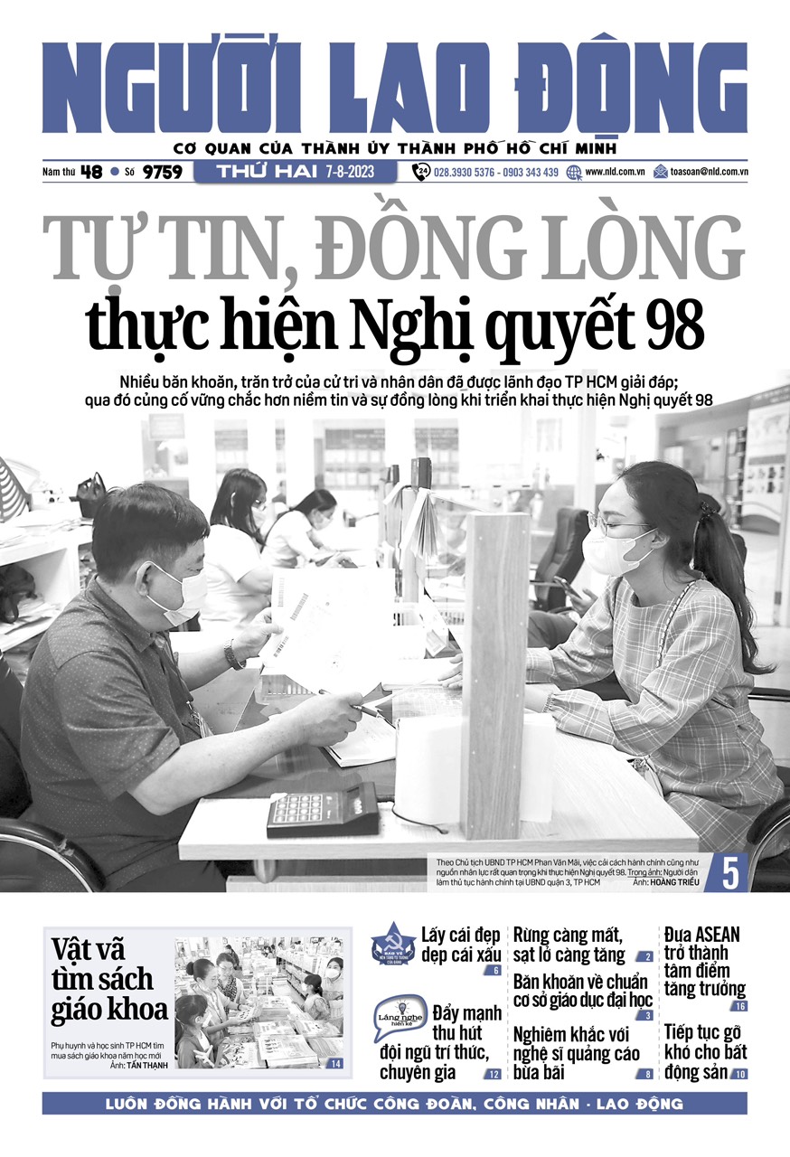 Nhật báo Người Lao Động từ ngày 7-8-2023 đến 13-8-2023