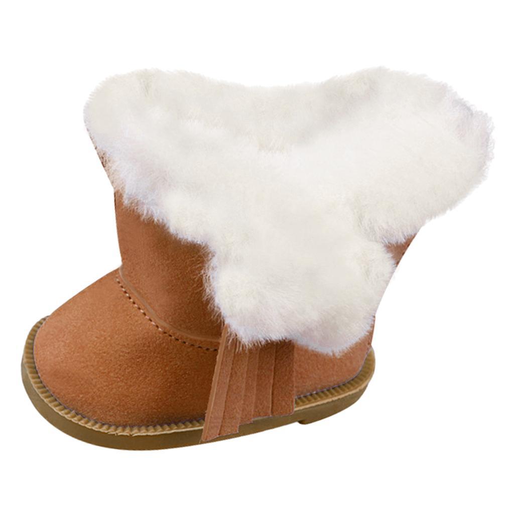 Lovely Zip Suede Snow Boots Winter Shoes for 18inch Doll Accessories