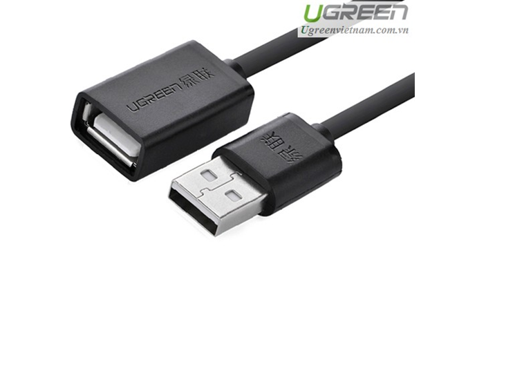 Cáp nối dài USB 2.0, 1 đầu đực, 1 đầu cái 2.0, mạ vàng Ugreen 10314 - Hàng Chính Hãng