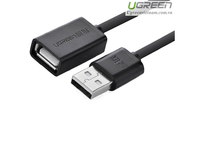 Cáp nối dài USB 2.0, 1 đầu đực, 1 đầu cái 2.0, mạ vàng Ugreen 10314 (1M) - Hàng Chính Hãng