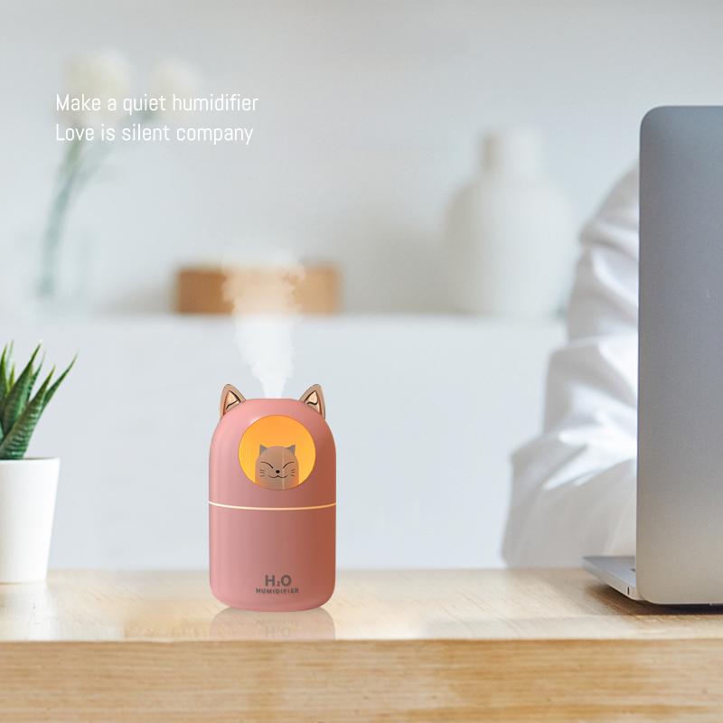 Máy Tạo Độ Ẩm Không Khí 300ML Mèo Siêu Im Lặng USB Văn Phòng Hộ Gia Đình Phòng Ngủ Thơm Ô Tô Máy Lọc Không Khí Phun Sương Tạo Không Khí tươi Hơn
