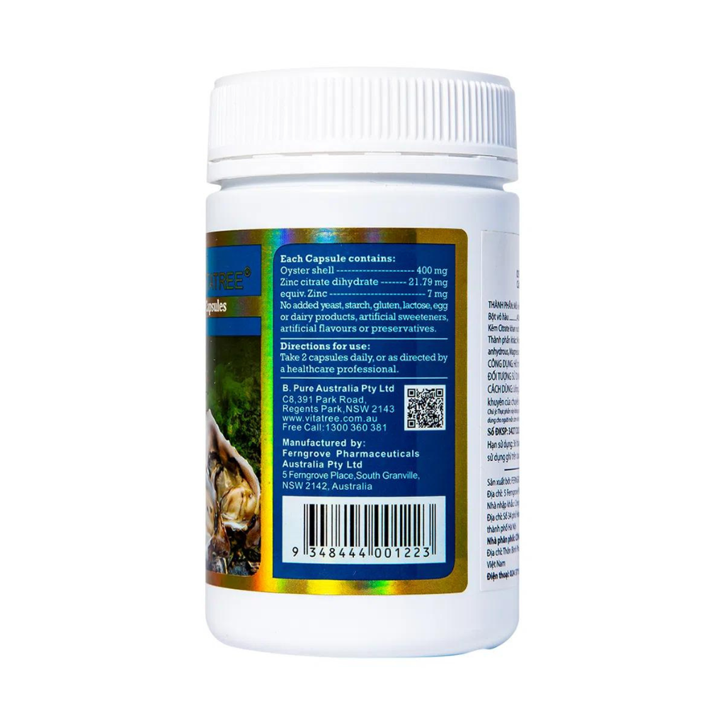 Viên uống tinh chất hàu biển Vitatree Oyster Extract hỗ trợ tăng cường sinh lý nam giới
