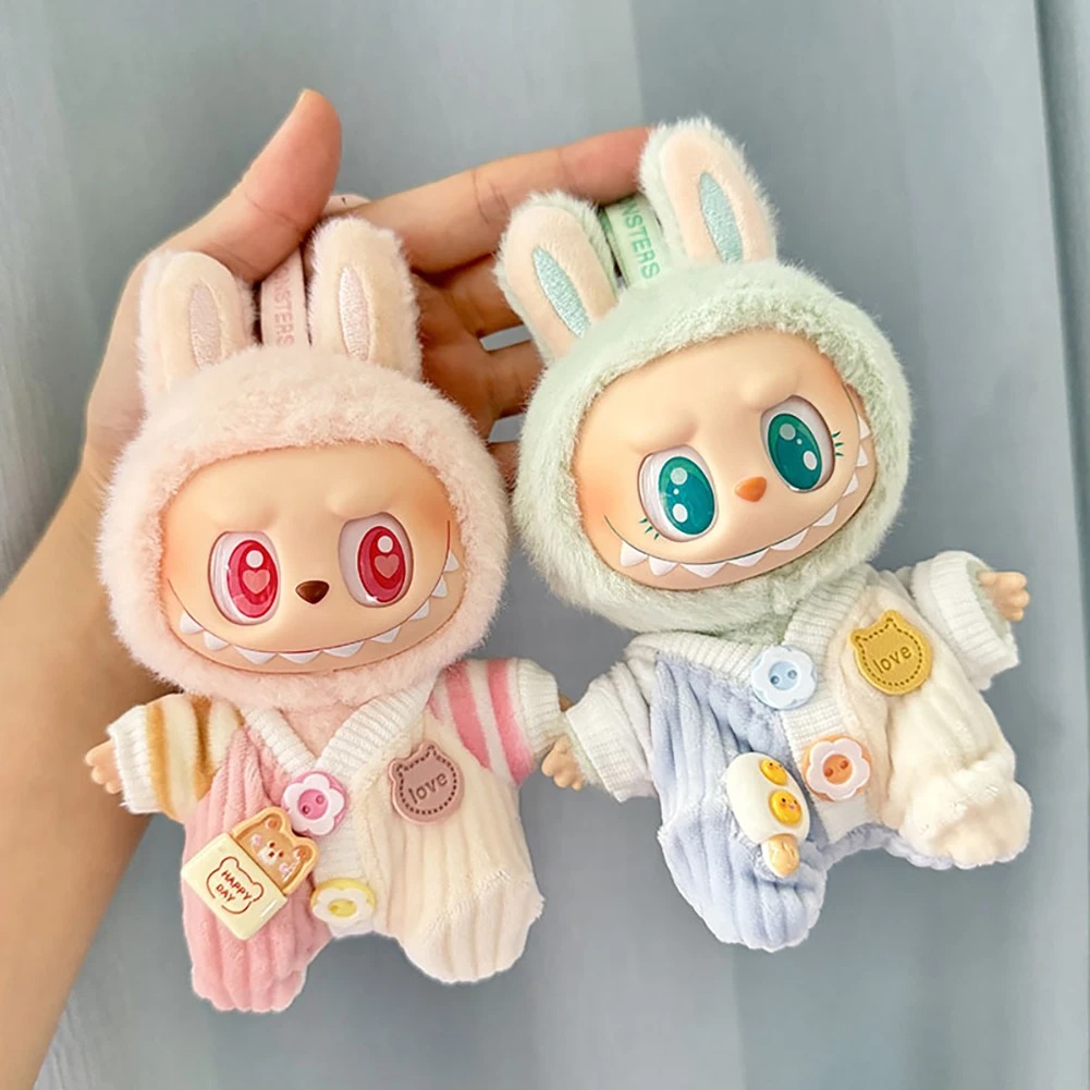 Quần áo Labubu 17cm - Jumpsuit Len Cúc Hoa Dành Cho LBB V2, Thời Trang Cho Búp Bê Xinh