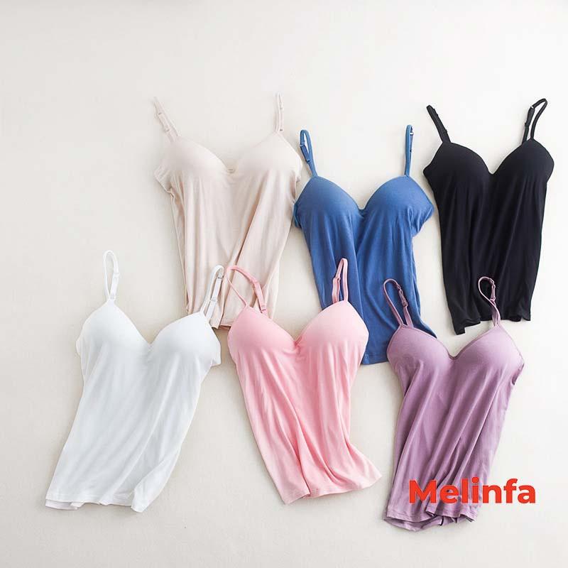 Áo hai dây nữ có đệm ngực phong cách tối giản Nhật Bản tinh tế chất vải Modal tự nhiên thoáng mát nhiều màu mã VAA0154