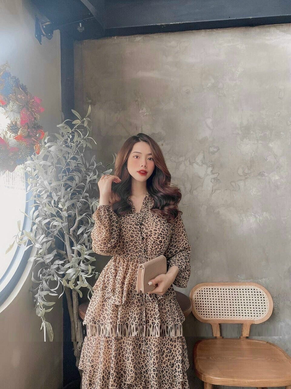 ĐẦM XÒE TẦNG CỔ V XINH XINH - NT7021