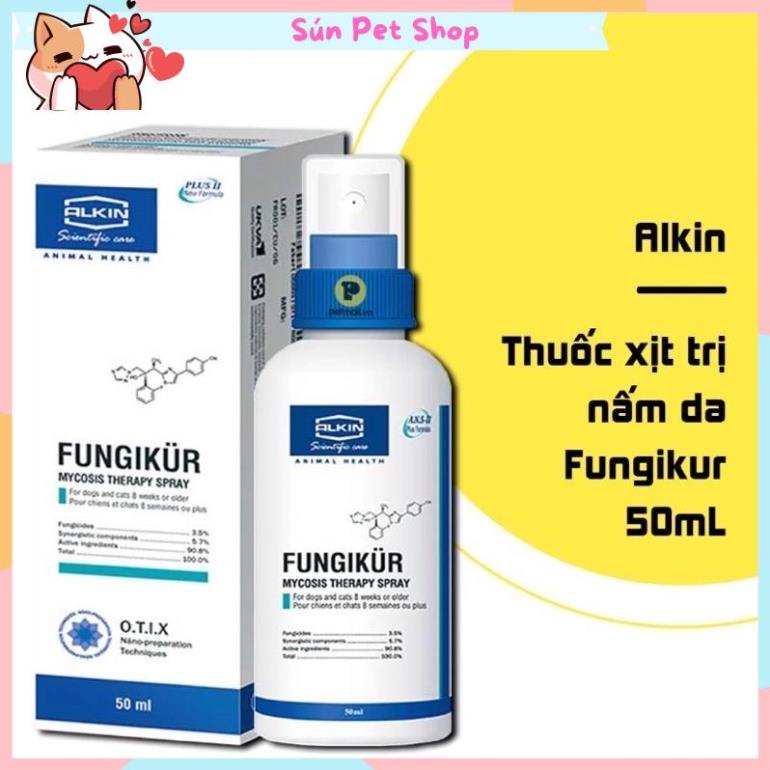 Xịt nấm ngứa, ve rận, ghẻ ngứa và viêm da cho chó mèo Fungikur