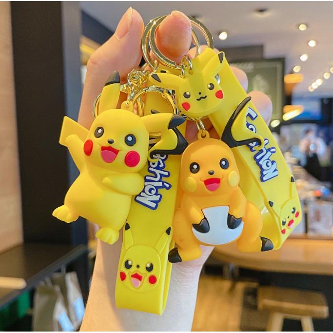 Chìa móc khóa Anime pokemon raichu Pikachu 3 cấp