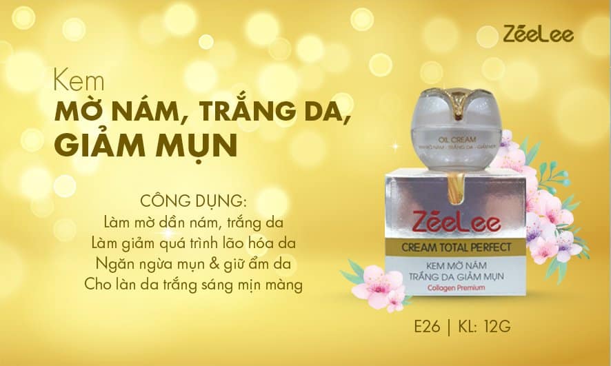 ZEELEE KEM MỜ NÁM TRẮNG DA, GIẢM MỤN 12G