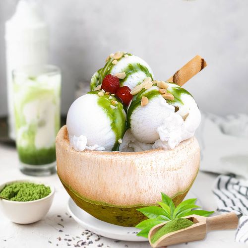 Bột Làm Kem Dừa Coconut Ice Cream Powder Túi 1000g - Thương Hiệu Krub.O - Nguồn Nông Sản Thuần Việt