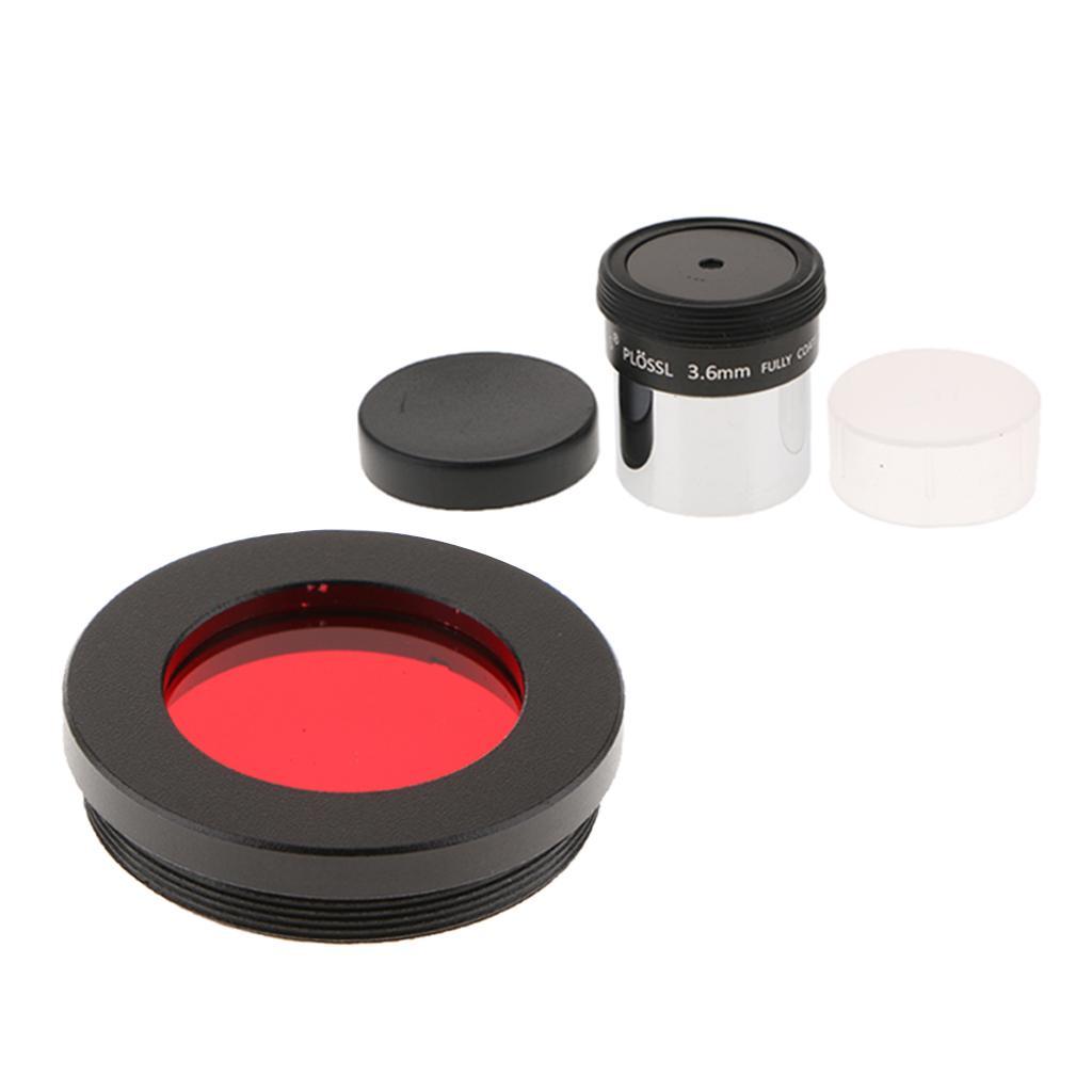 1.25" Telescope Eyepiece Lens Plossl 3.6mm for Astronomy Color Filter Red