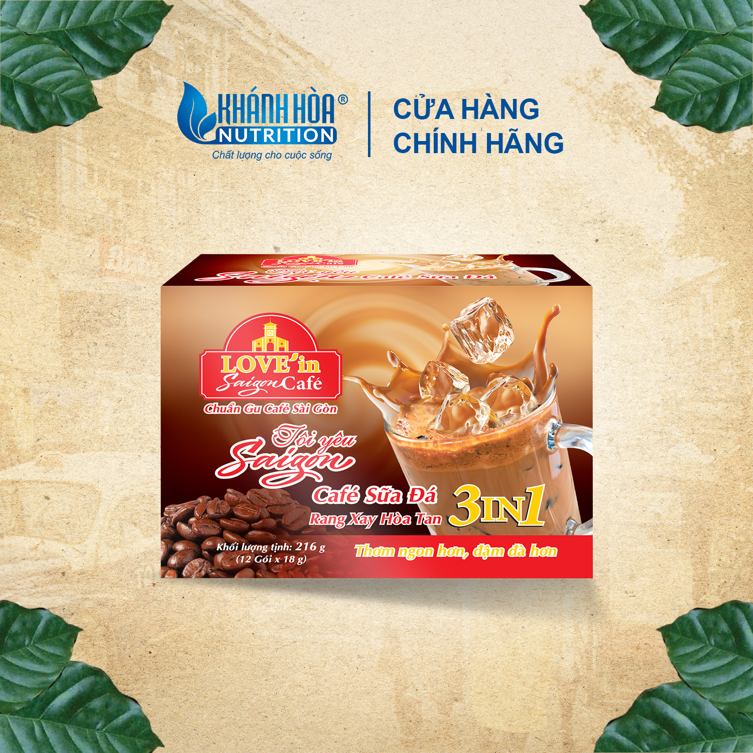 Hộp quà Tết Love'in Sài Gòn Cà phê ( 3 Hộp Cafe - Tặng 2 lọ Yến 18% 70ml)