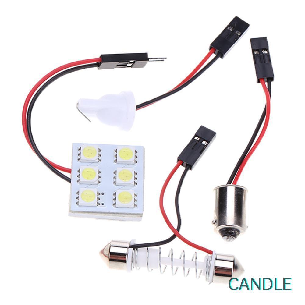Bảng Đèn Led Ánh Sáng Trắng Dc 12v 5050 6smd T10 Cho Nội Thất Xe Hơi