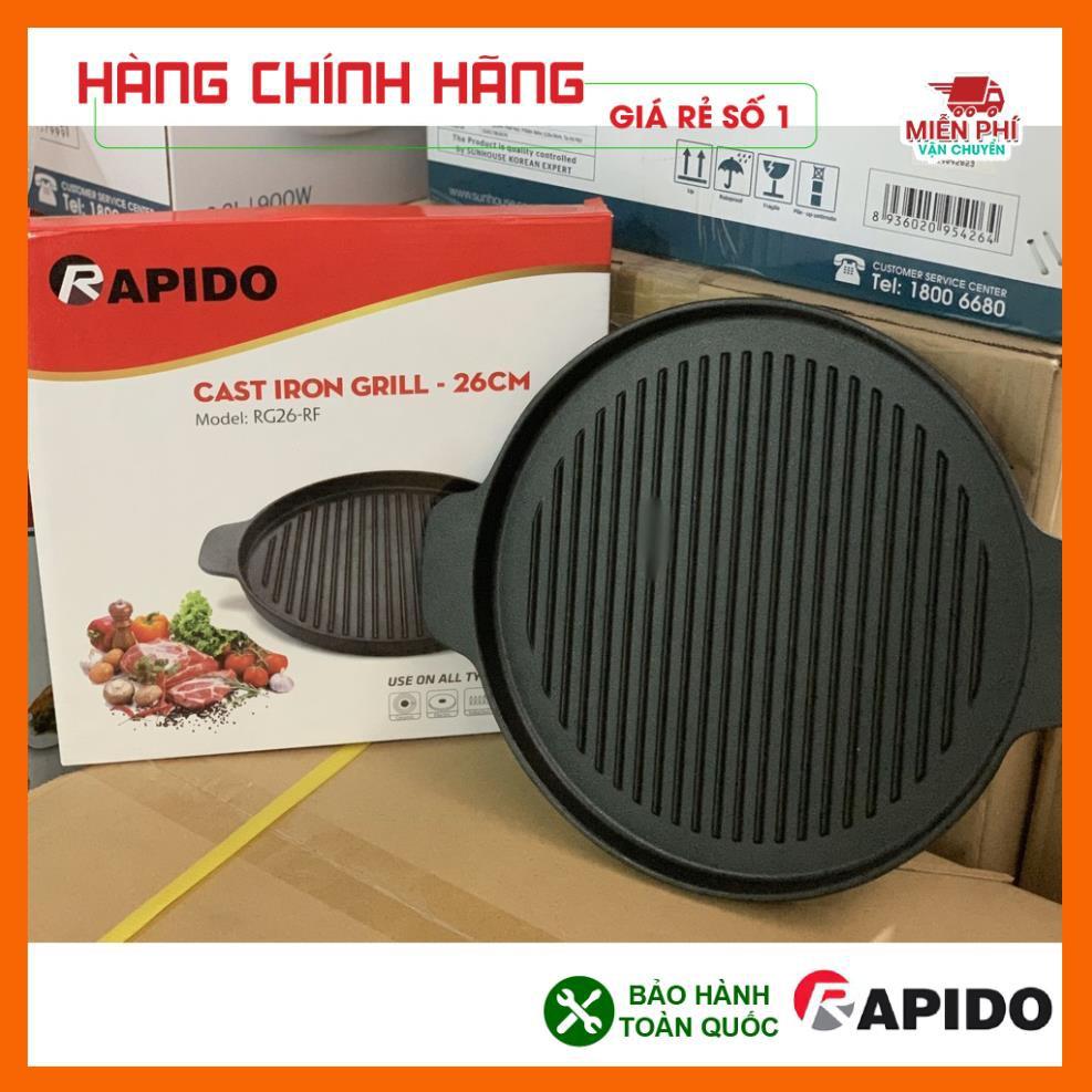 CHẢO NƯỚNG RAPIDO 26CM, CHẢO GANG NƯỚNG RAPIDO  DÙNG ĐƯỢC TRÊN MỌI LOẠI BẾP