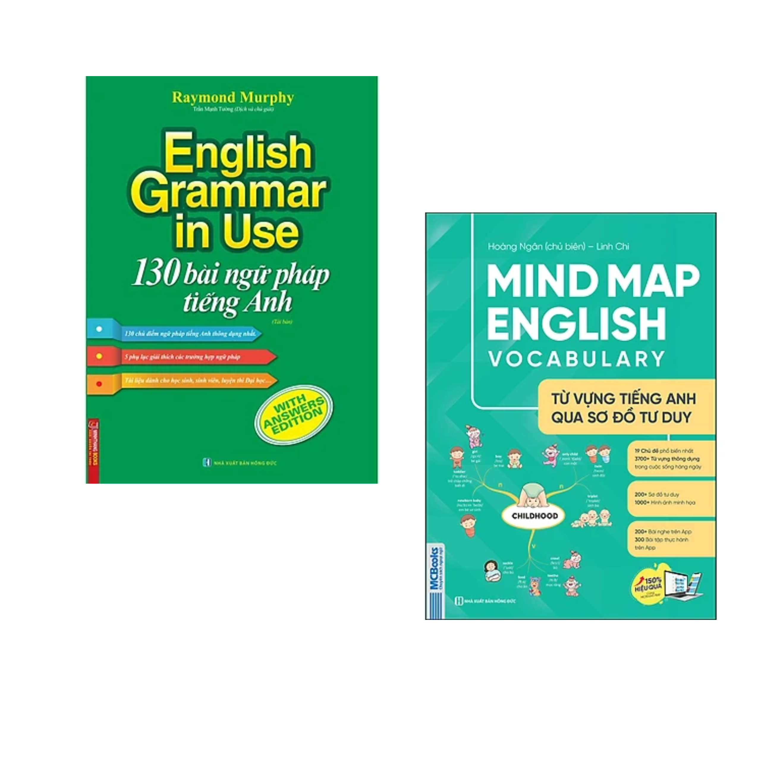 Combo sách Tham Khảo: Mind Map English Vocabulary - Từ Vựng Tiếng Anh Qua Sơ Đồ Tư Duy+ English Grammar In Use - 130 Bài Ngữ Pháp Tiếng Anh_Tặng Bookmark