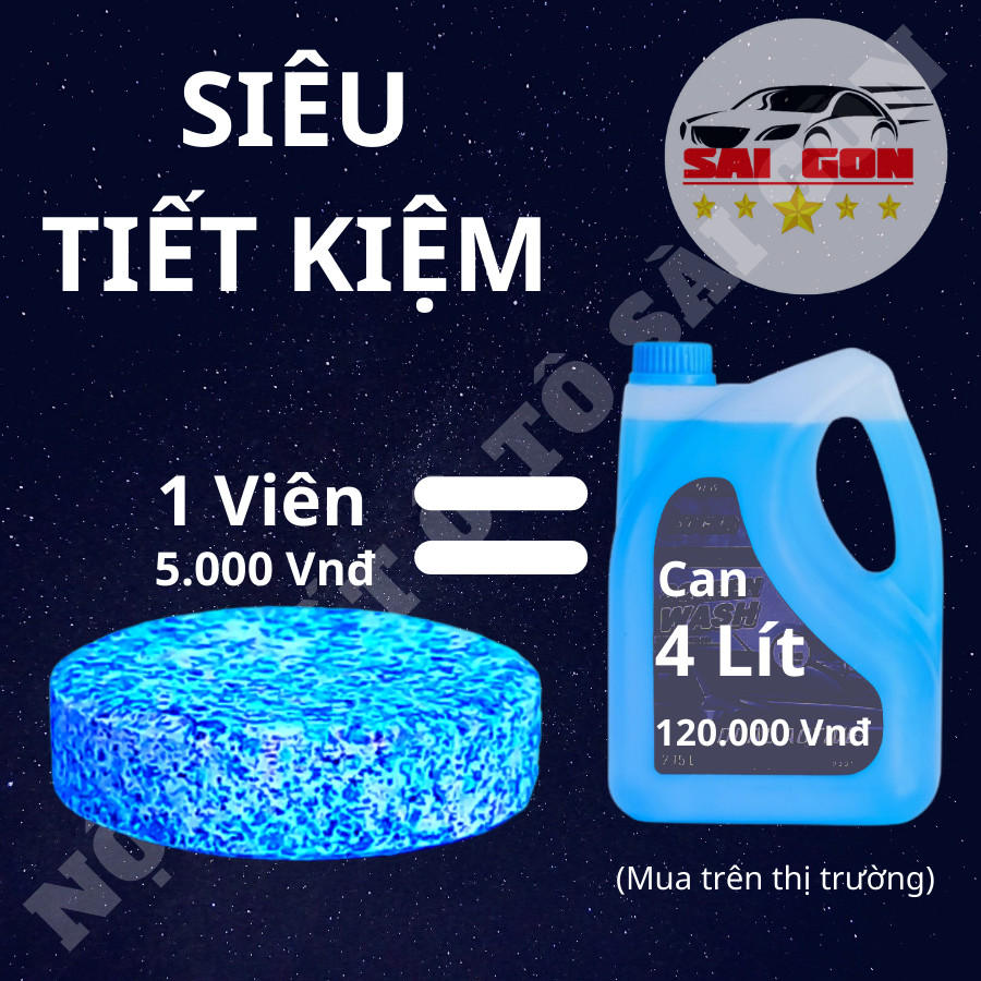 Viên sủi rửa kính xe ô tô, cho kính chắn gió của bạn luôn sáng bóng, đem lại cho bạn cảm giác lái an toàn thoải mái hơn.