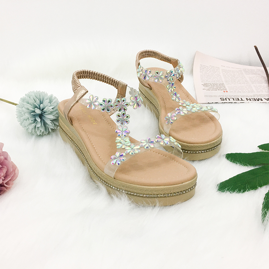 Sandals Đế Xuồng Quai Trong Gắn Đá Exull Mode 1116402901