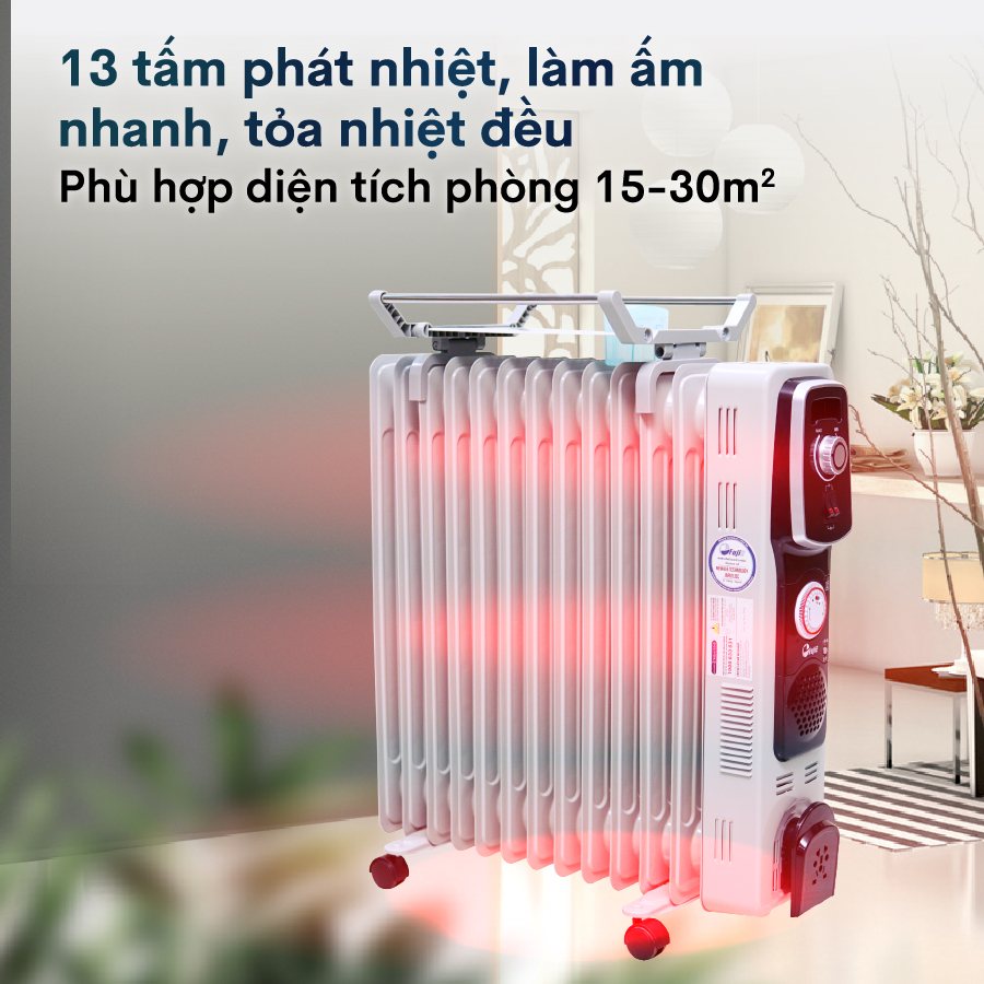 Máy Sưởi Dầu FujiE OFR4613 (2800W) - Hàng chính hãng