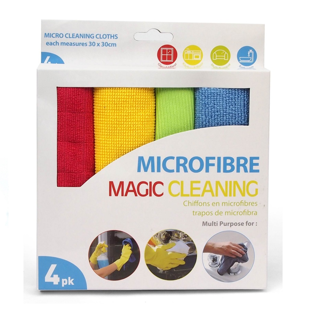 Khăn lau đa năng Micro Fibre (bộ 4 cái) Uncle Bills BC0121