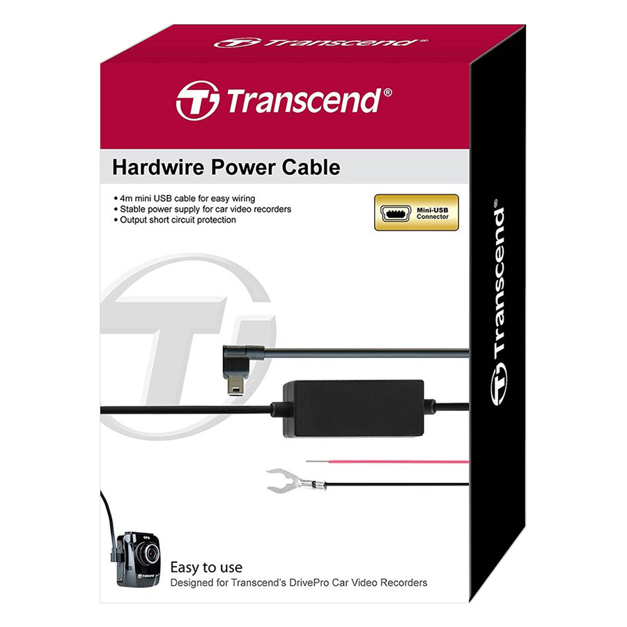 Dashcam Hardwire Kit Transcend For DrivePro Micro-B - Hàng Chính Hãng