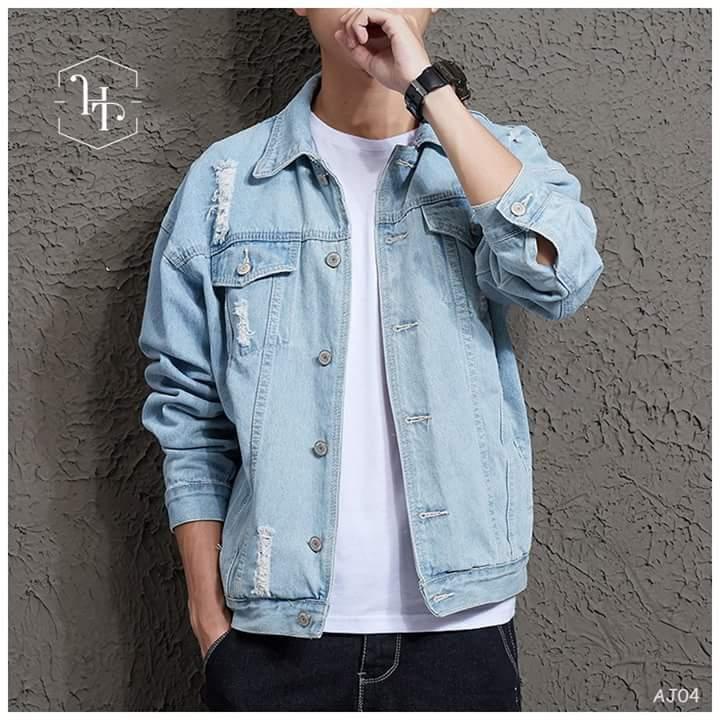 Áo Khoác Jeans Unisex Rách Bụi (kèm ảnh thật)