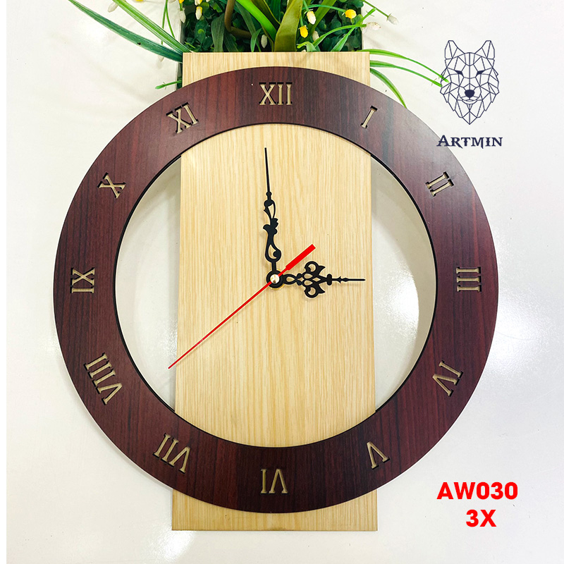 AW030 - Đồng Hồ Gỗ Decor Trang Trí Nhà Cửa – Đồng Hồ Treo Tường Được Yêu Thích
