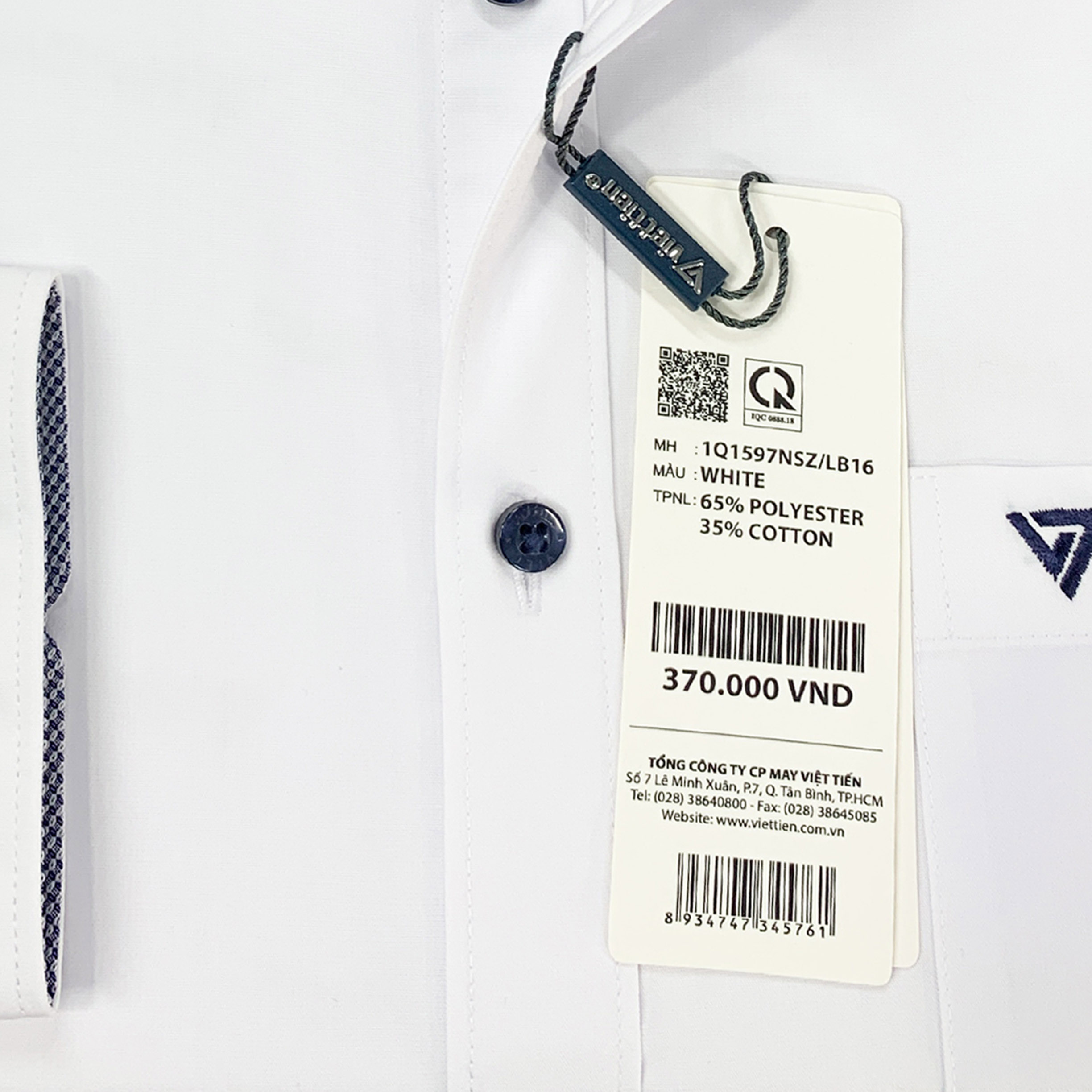 Áo Sơ Mi Việt Tiến Ôm Slim Fit Trắng